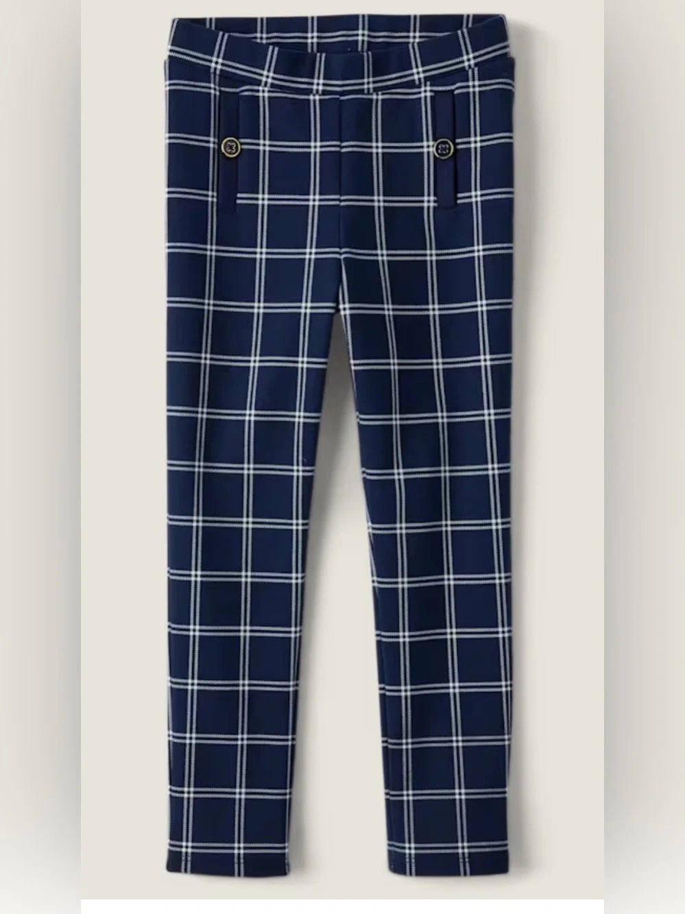 Gymboree Girls Plaid Ponte Jeggings - Coastal Cutie - Blue